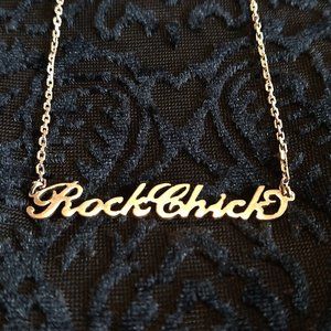 "Rock Chick" Gold Necklace